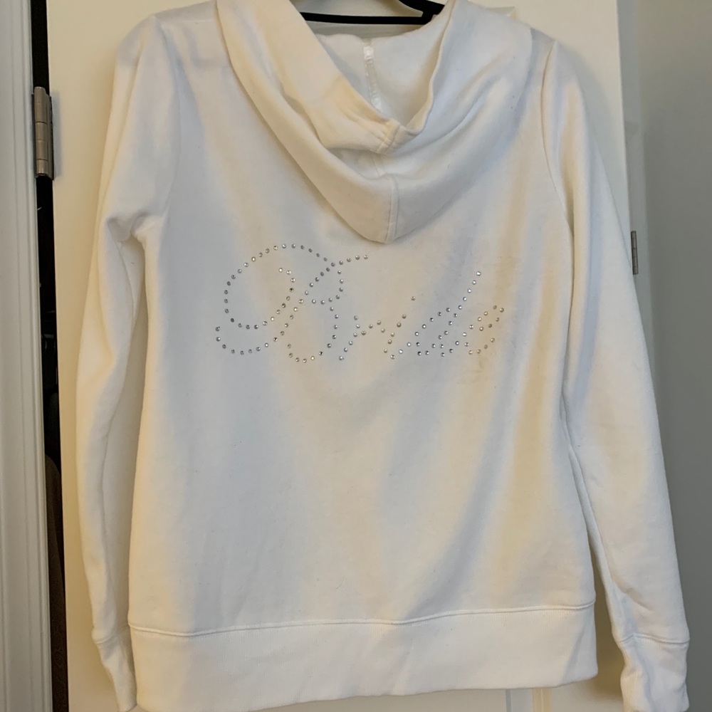 Bride white zipper front hoodie